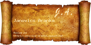 Janovics Aranka névjegykártya