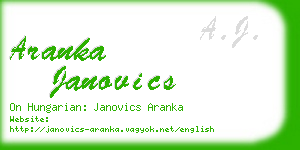 aranka janovics business card